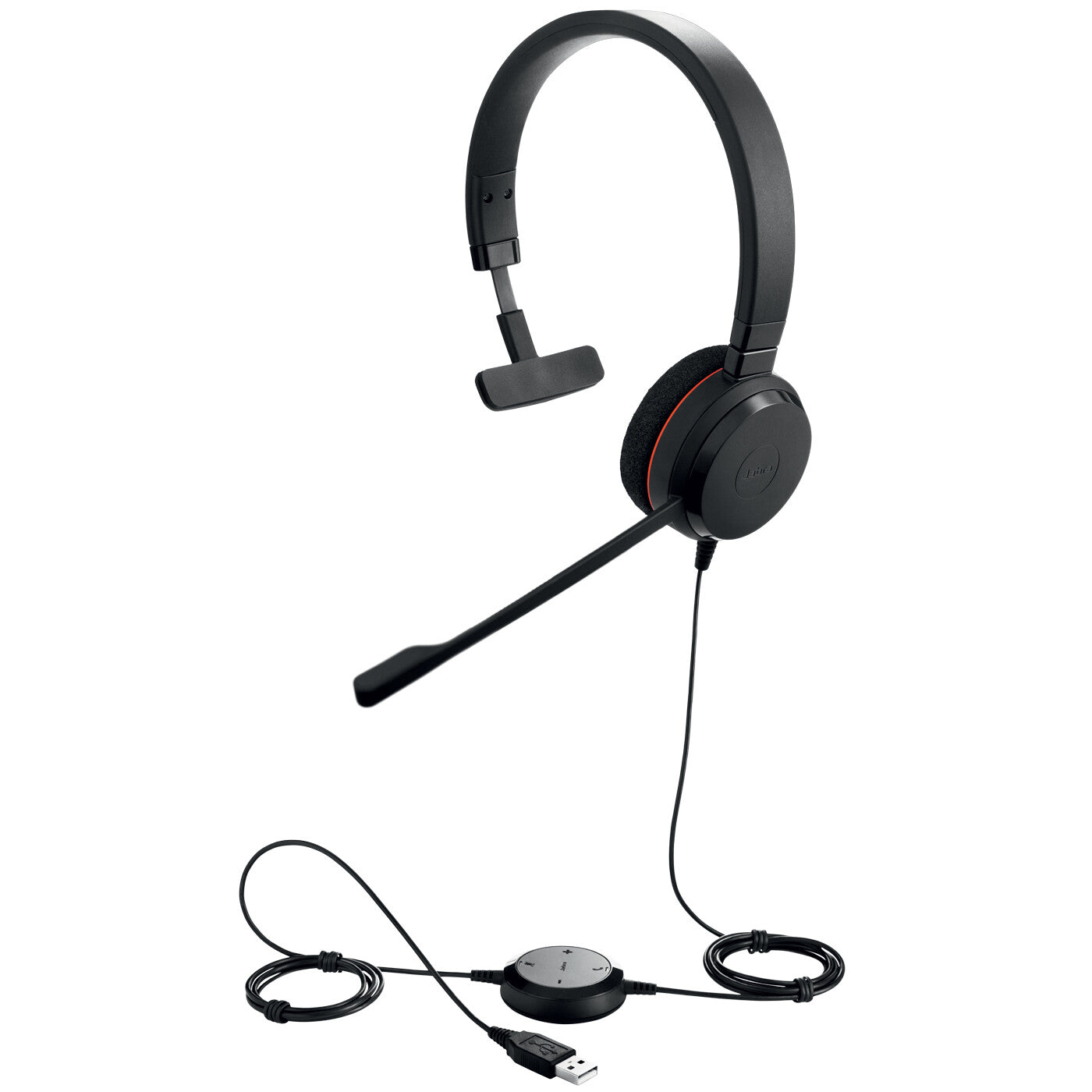 Jabra Evolve 20 Headset Kabel Huvudband Kontor/callcenter USB Type-A Svart