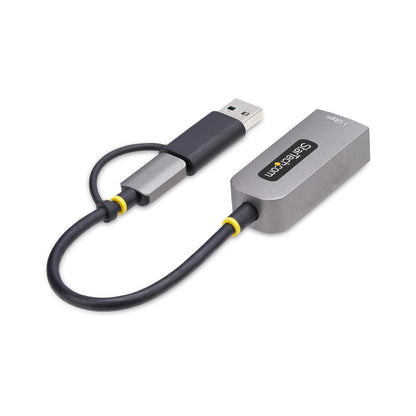 StarTech.com USB-C till Ethernet-adapter med USB-A-dongel, 10/100/1 000 Mbps, USB 3.0 till Gigabit Ethernet-nätverksadapter, 15 cm ansluten kabel, USB GbE-adapter