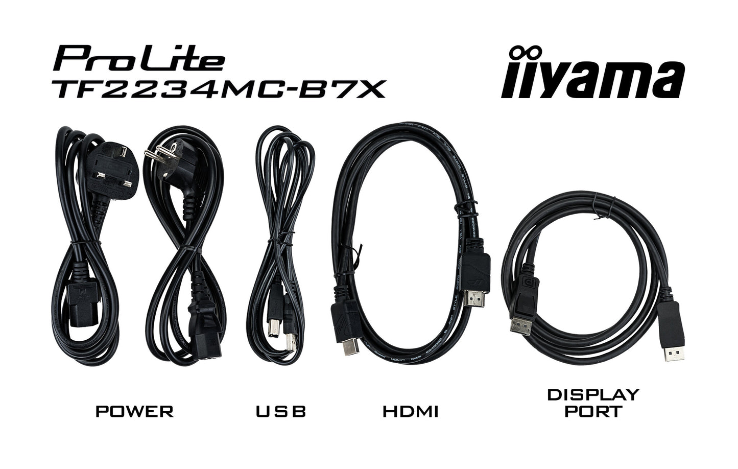 iiyama ProLite TF2234MC-B7X platta pc-skärmar 54,6 cm (21.5") 1920 x 1080 pixlar Full HD LED Pekskärm Flera användare Svart