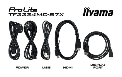 iiyama ProLite TF2234MC-B7X platta pc-skärmar 54,6 cm (21.5") 1920 x 1080 pixlar Full HD LED Pekskärm Flera användare Svart