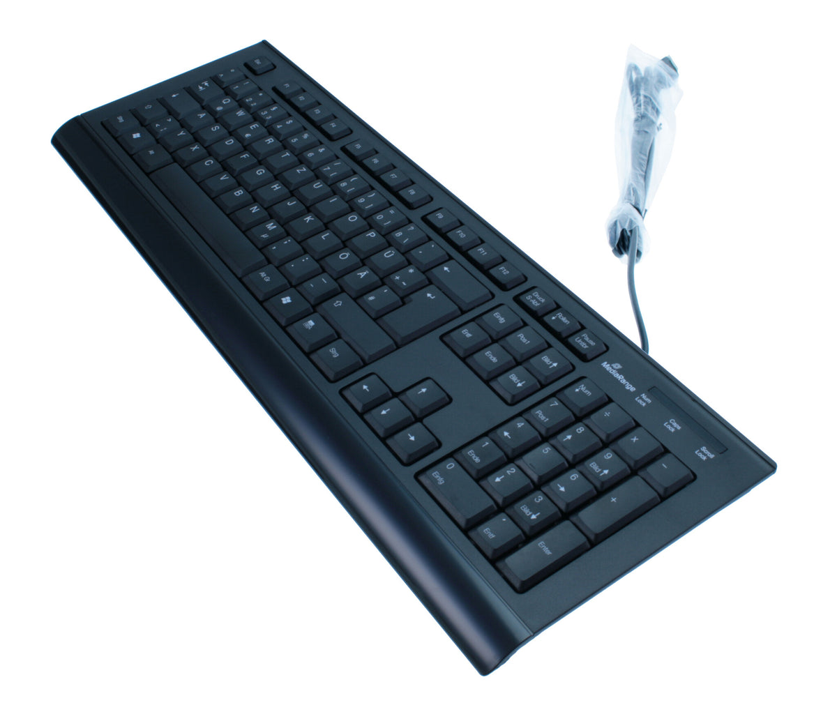 MediaRange MROS101 tangentbord Kontor USB QWERTZ tyska Svart