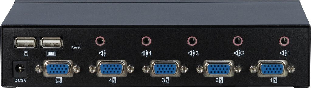 Inter-Tech KVM-AS-41UA KVM-switchar Svart
