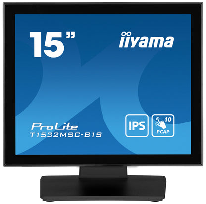 iiyama ProLite T1532MSC-B1S platta pc-skärmar 38,1 cm (15") 1024 x 768 pixlar XGA LCD Pekskärm Svart