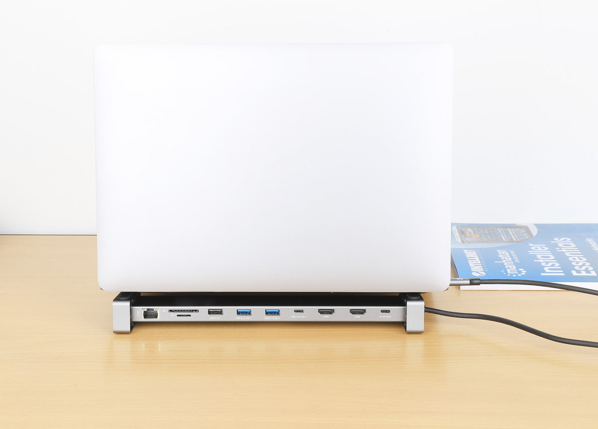 Manhattan 190398 dockningsstationer för bärbara datorer Kabel USB 3.2 Gen 1 (3.1 Gen 1) Type-C Grå