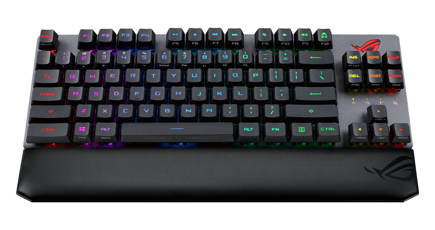 ASUS ROG Strix Scope RX TKL Wireless Deluxe tangentbord Spela USB + RF Wireless + Bluetooth AZERTY Fransk Svart