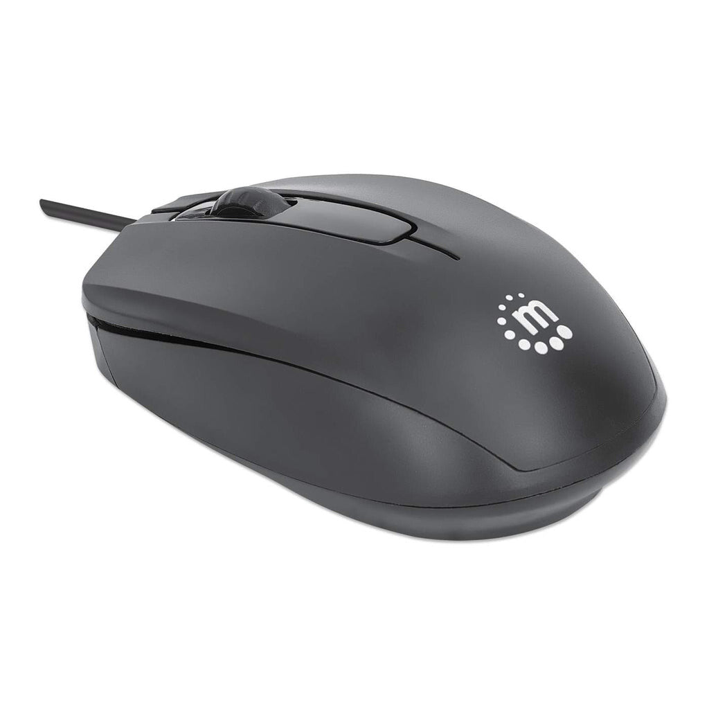 Manhattan 190190 datormöss Kontor Ambidextrous USB Type-A Optisk 1000 DPI