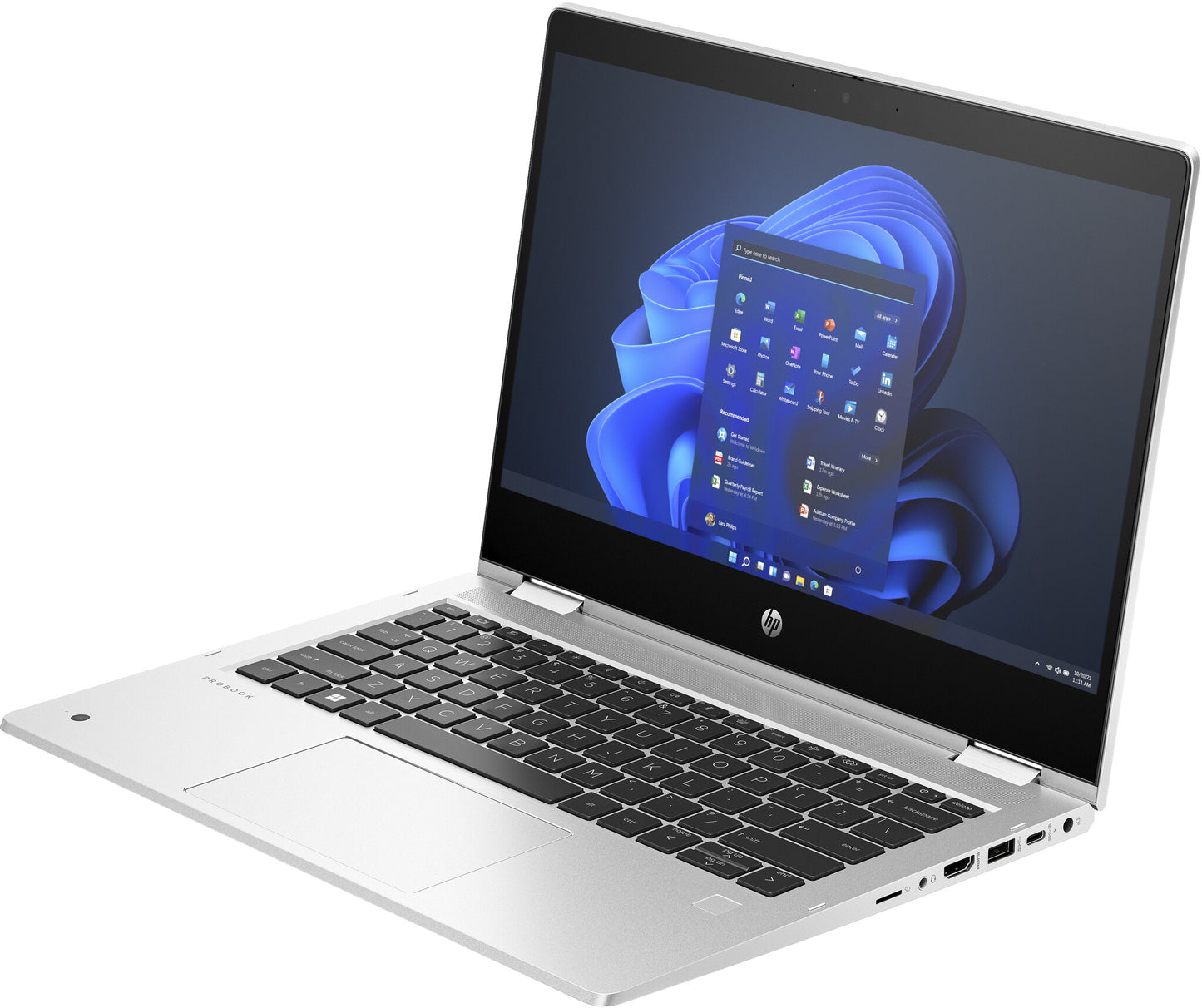 HP Pro x360 435 G10 AMD Ryzen™ 5 7530U Bärbar dator 33,8 cm (13.3") Full HD 16 GB DDR4-SDRAM 512 GB SSD Wi-Fi 6E (802.11ax) Windows 11 Pro Silver