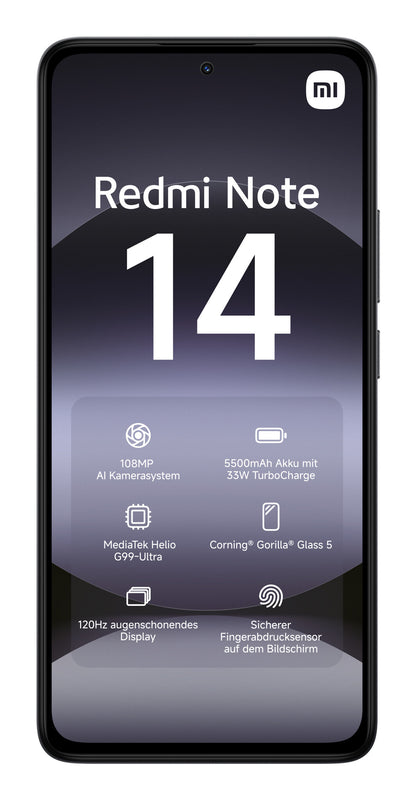 Xiaomi Redmi Note 14 16,9 cm (6.67") Hybrid Dual SIM 4G USB Type-C 6 GB 128 GB 5500 mAh Svart