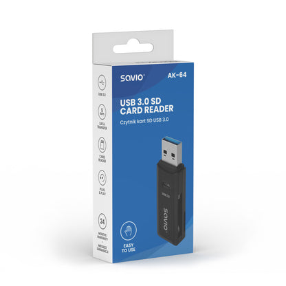 Savio AK-64 nätverkskort/adapters USB 3.2 Gen 1 (3.1 Gen 1)