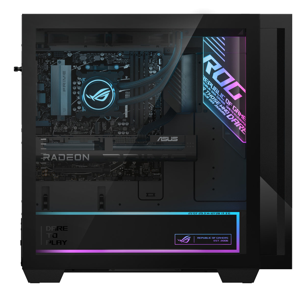 ASUS ROG G700 GM700TZ-R8700F092W AMD Ryzen™ 7 8700F 32 GB DDR5-SDRAM 2 TB SSD NVIDIA GeForce RTX 5070 Ti Windows 11 Home Tower PC Svart