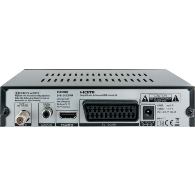 Schwaiger DSR500HD TV-set toppboxar Kabel Full HD Svart