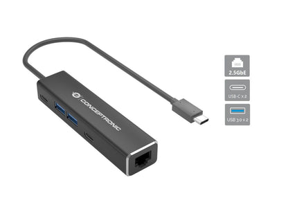 Conceptronic ABBY14B dockningsstationer för bärbara datorer Kabel USB 3.2 Gen 1 (3.1 Gen 1) Type-C Grå