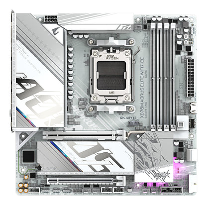 GIGABYTE X870M AORUS ELITE WIFI7 ICE AMD X870 AM5-sockel micro ATX