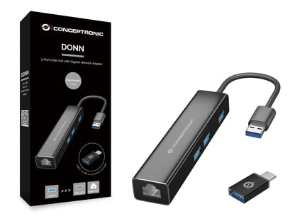 Conceptronic DONN07BA USB 3.2 Gen 1 (3.1 Gen 1) Type-A Svart