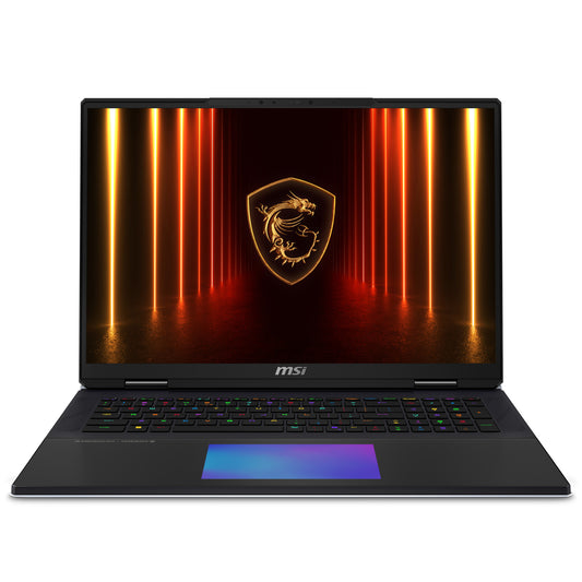 MSI Titan 18 HX AI A2XWJG-656 Intel Core Ultra 9 285HX Bärbar dator 45,7 cm (18") UHD+ 64 GB DDR5-SDRAM 6 TB SSD NVIDIA GeForce RTX 5090 Wi-Fi 7 (802.11be) Windows 11 Pro Svart