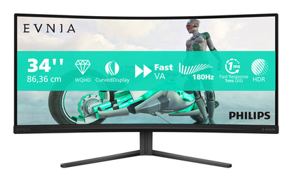 Philips Evnia 34M2C3500L/00 platta pc-skärmar 86,4 cm (34") 3440 x 1440 pixlar Wide Quad HD LCD Svart