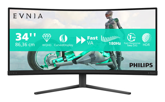 Philips Evnia 34M2C3500L/00 platta pc-skärmar 86,4 cm (34") 3440 x 1440 pixlar Wide Quad HD LCD Svart