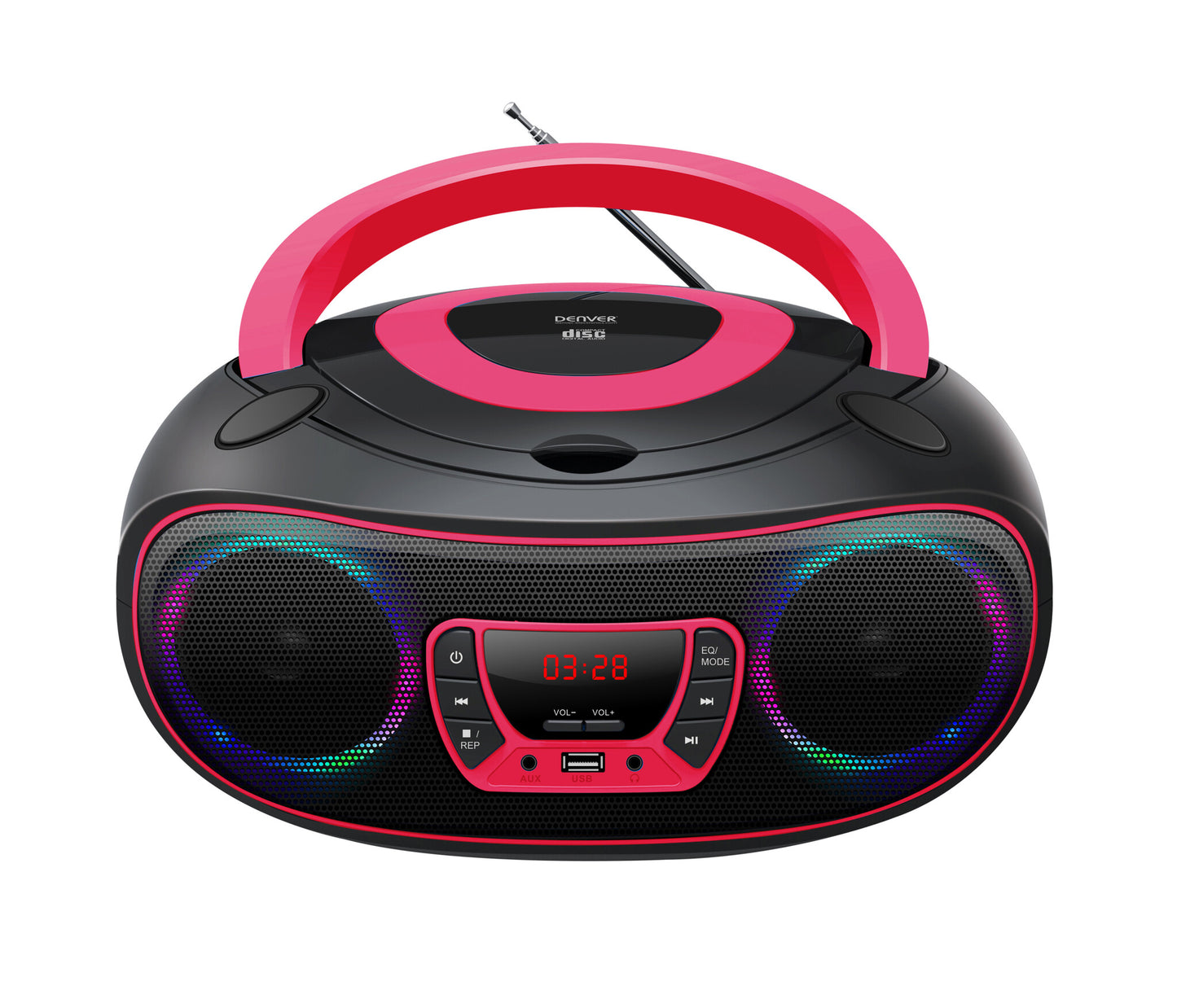 Denver TCL-212BT PINK Bärbar CD-spelare Svart, Rosa
