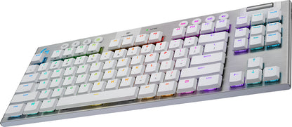 Logitech G 920-009663 tangentbord Spela Trådlös RF + Bluetooth QWERTY Nordic Vit