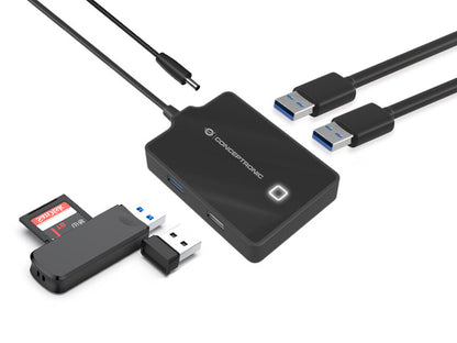 Conceptronic HUBBIES10B dockningsstationer för bärbara datorer USB 3.2 Gen 1 (3.1 Gen 1) Type-A Svart