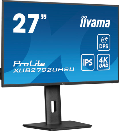 iiyama ProLite XUB2792UHSU-B6 platta pc-skärmar 68,6 cm (27") 3840 x 2160 pixlar 4K Ultra HD LED Svart