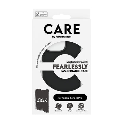 PanzerGlass CARE by ® Fashionable Case Black w. MagSafe iPhone 16 Pro mobiltelefonfodral Omslag Svart