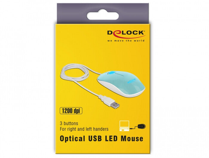 DeLOCK 12538 datormöss Kontor Ambidextrous USB Type-A Optisk 1200 DPI