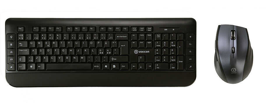Voxicon 270WL tangentbord Mus inkluderad RF Trådlös QWERTY Nordic Svart