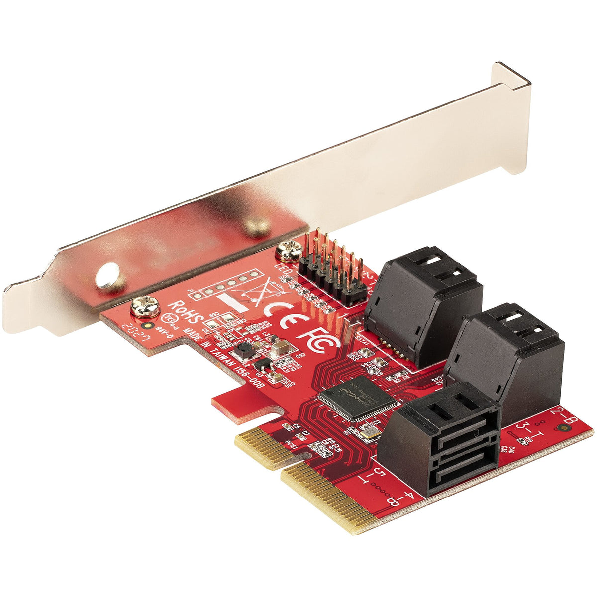StarTech.com SATA PCIe-kort - 6-portars PCIe SATA-expansionskort - 6 Gbps - Lågprofilfäste - Staplade SATA-kontakter - ASM1166 Non-Raid - PCI Express till SATA-omvandlare StarTech.com SATA PCIe-kort - 6-portars PCIe SATA-expansionskort - 6 Gbps - Lågprofi