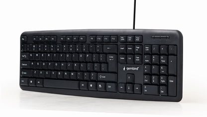 Gembird KB-U-103-RU tangentbord Kontor USB QWERTY Engelsk, Rysk Svart