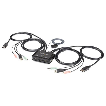StarTech.com 2 Port USB 4K60Hz DisplayPort KVM-switch med inbyggda kablar