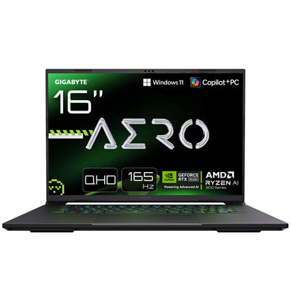 GIGABYTE AERO X16 1WH93DEC64AH Copilot+ PC AMD Ryzen AI 7 350 Bärbar dator 40,6 cm (16") WQXGA 32 GB DDR5-SDRAM 1 TB SSD NVIDIA GeForce RTX 5070 Wi-Fi 6E (802.11ax) Windows 11 Home Grå