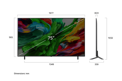 LG QNED evo AI 75QNED85A6C 190,5 cm (75") 4K Ultra HD Smart-TV Wi-Fi Svart