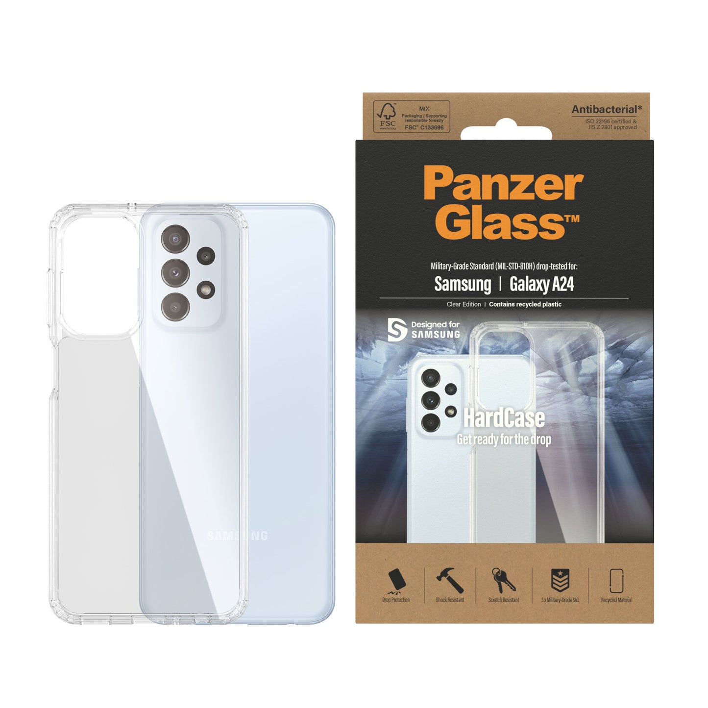 PanzerGlass ® HardCase Transparent Samsung Galaxy A24 mobiltelefonfodral Omslag