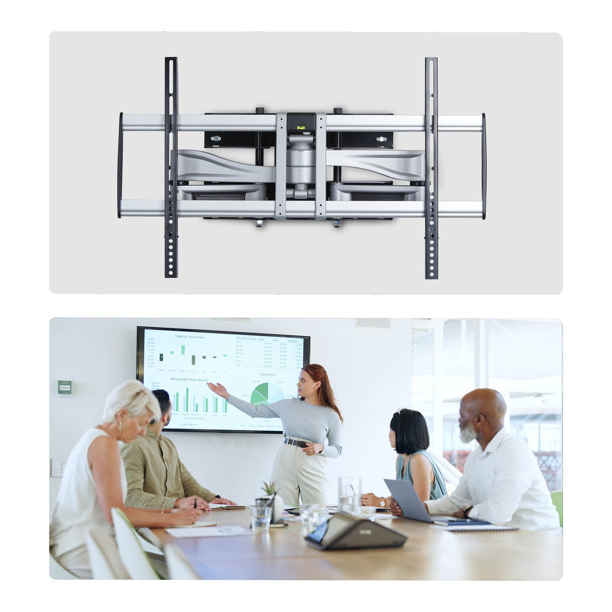 StarTech.com Kraftigt vridbart tv-väggfäste för upp till 100-tums och 85 kg platta skärmar, VESA 800x500, lågprofilfäste, TAA-kompatibelt