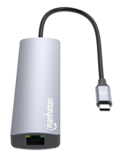 Manhattan 153959 dockningsstationer för bärbara datorer Kabel USB 3.2 Gen 1 (3.1 Gen 1) Type-C Silver