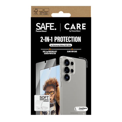 PanzerGlass CARE™ by ® 2-in-1 Bundle Samsung Galaxy S25 Ultra Genomskinligt skärmskydd 1 styck
