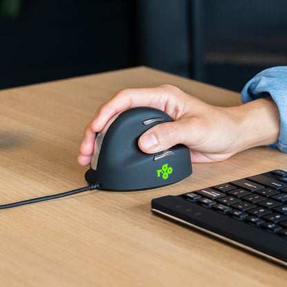 R-Go Tools Ergonomische muis R-Go HE Break met pauzesoftware, large (handlengte ≥ 185mm), rechtshandig, bedraad, zwart
