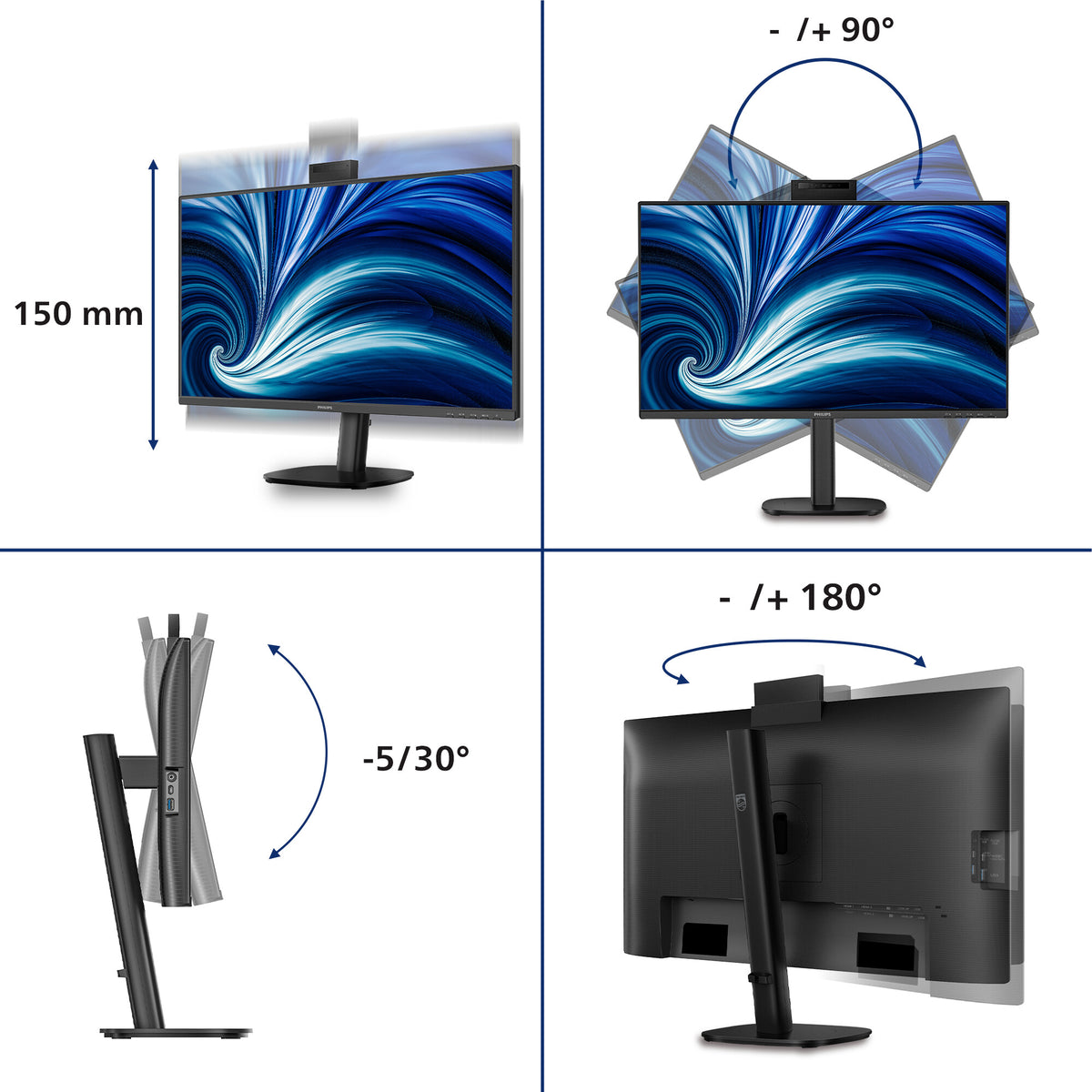 Philips 27B2N3500JH platta pc-skärmar 68,6 cm (27") 2560 x 1440 pixlar Quad HD LCD Svart