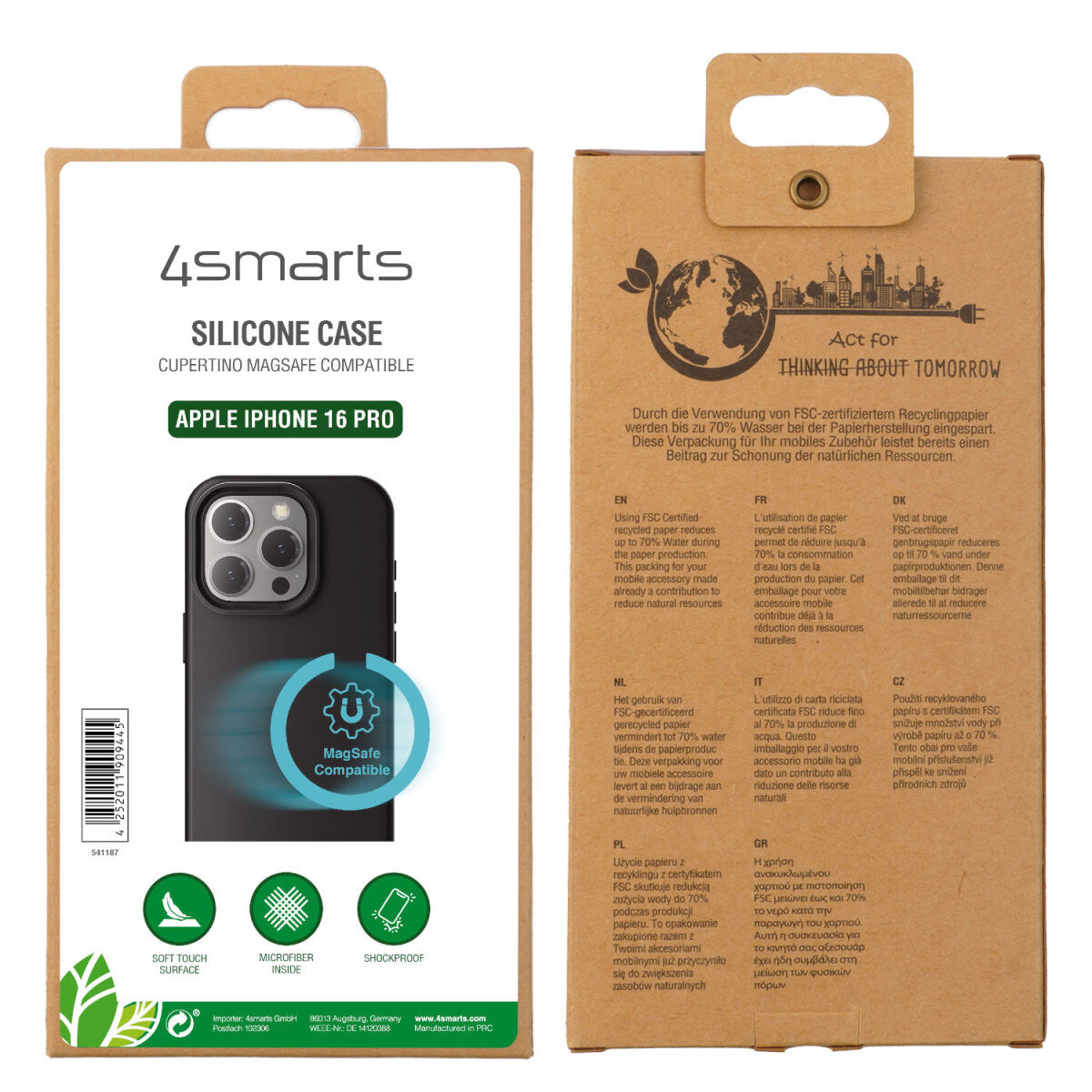 4smarts 541187 mobiltelefonfodral 16 cm (6.3") Omslag Svart