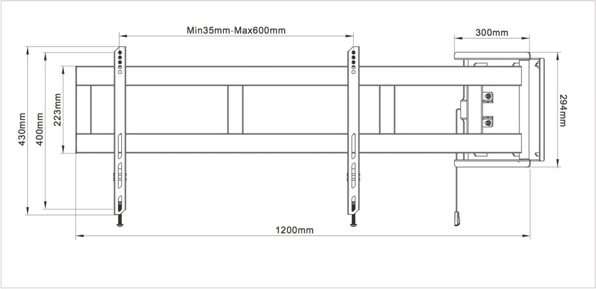 Multibrackets 2647 tv-fäste 175,3 cm (69") Svart