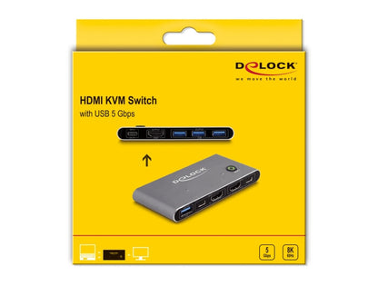 DeLOCK 18647 KVM-switchar Antracit