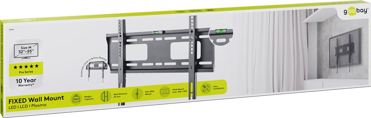 Goobay 49890 tv-fäste 139,7 cm (55") Svart