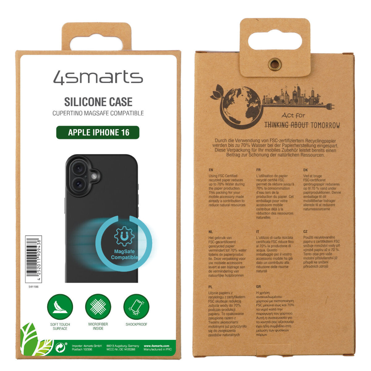 4smarts 541186 mobiltelefonfodral 15,5 cm (6.1") Omslag Svart
