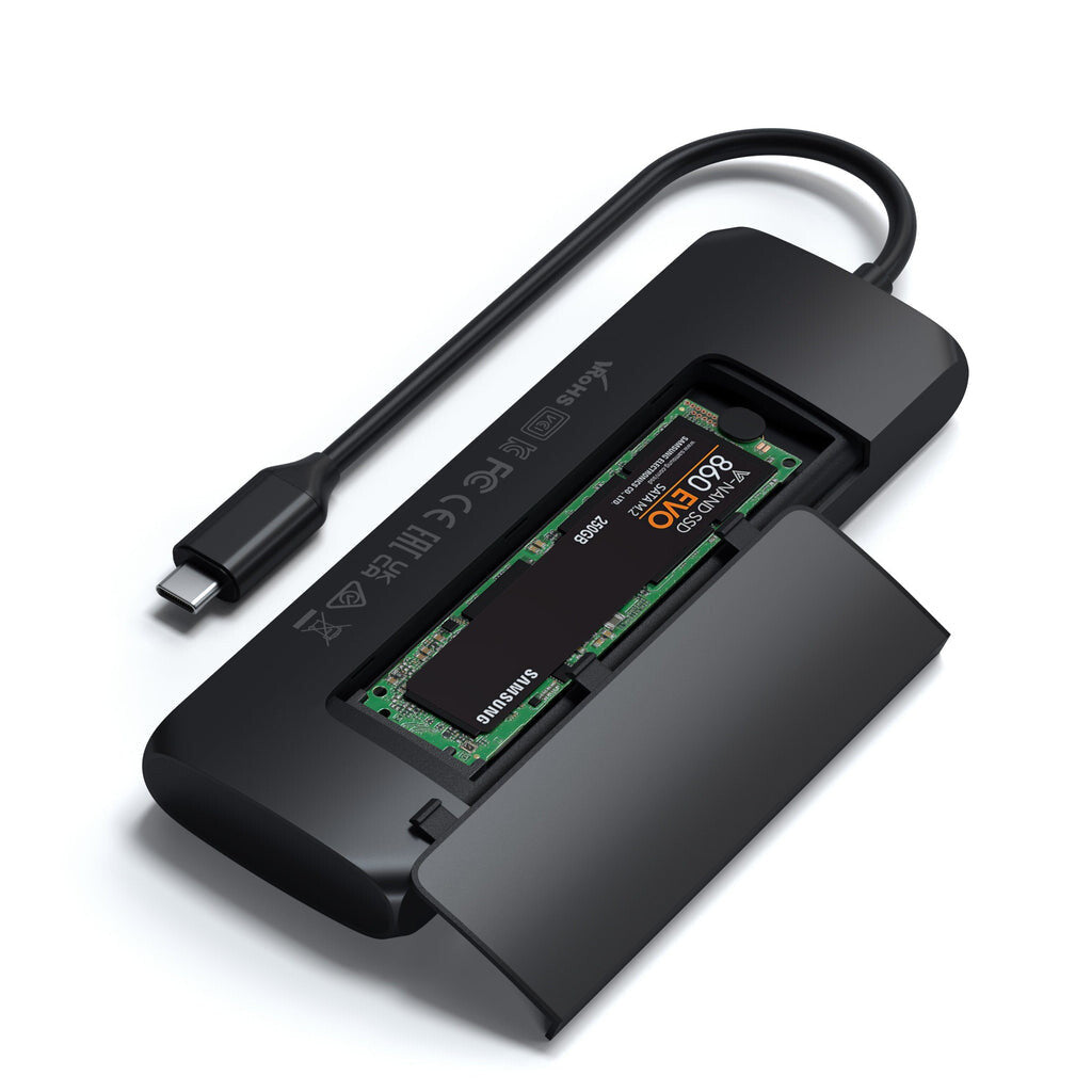 Satechi ST-UCHSEK dockningsstationer för bärbara datorer Kabel USB 3.2 Gen 2 (3.1 Gen 2) Type-A Svart