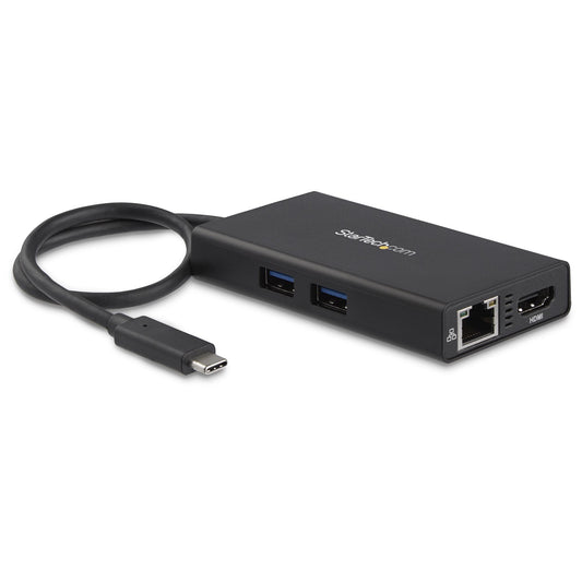 StarTech.com USB-C-multiportadapter med 4K HDMI - 2 USB-A-portar - 60 W PD - Svart