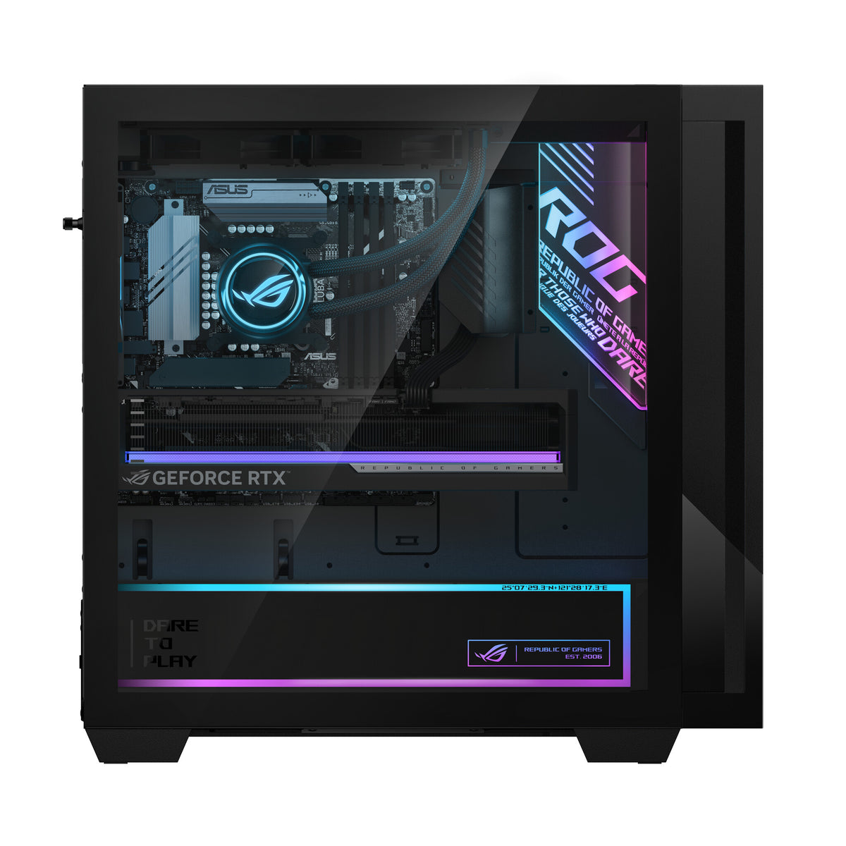 ASUS ROG G700 G700TF-7265KF225W Intel Core Ultra 7 265KF 32 GB DDR5-SDRAM 2 TB SSD NVIDIA GeForce RTX 5070 Ti Windows 11 Home Tower PC Svart