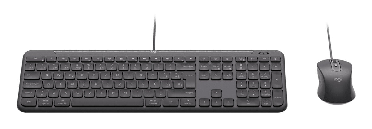Logitech 920-013343 tangentbord Mus inkluderad Hem / Kontor USB QWERTZ tyska grafit