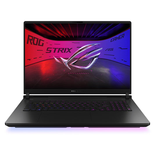 ASUS ROG Strix SCAR 18 G835LW-SA022W Intel Core Ultra 9 275HX Bärbar dator 45,7 cm (18") WQXGA 64 GB DDR5-SDRAM 4 TB SSD NVIDIA GeForce RTX 5080 Wi-Fi 7 (802.11be) Windows 11 Home tyska Svart