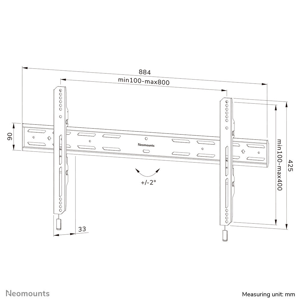 Neomounts WL30S-850BL18 tv-fäste 2,18 m (86") Svart